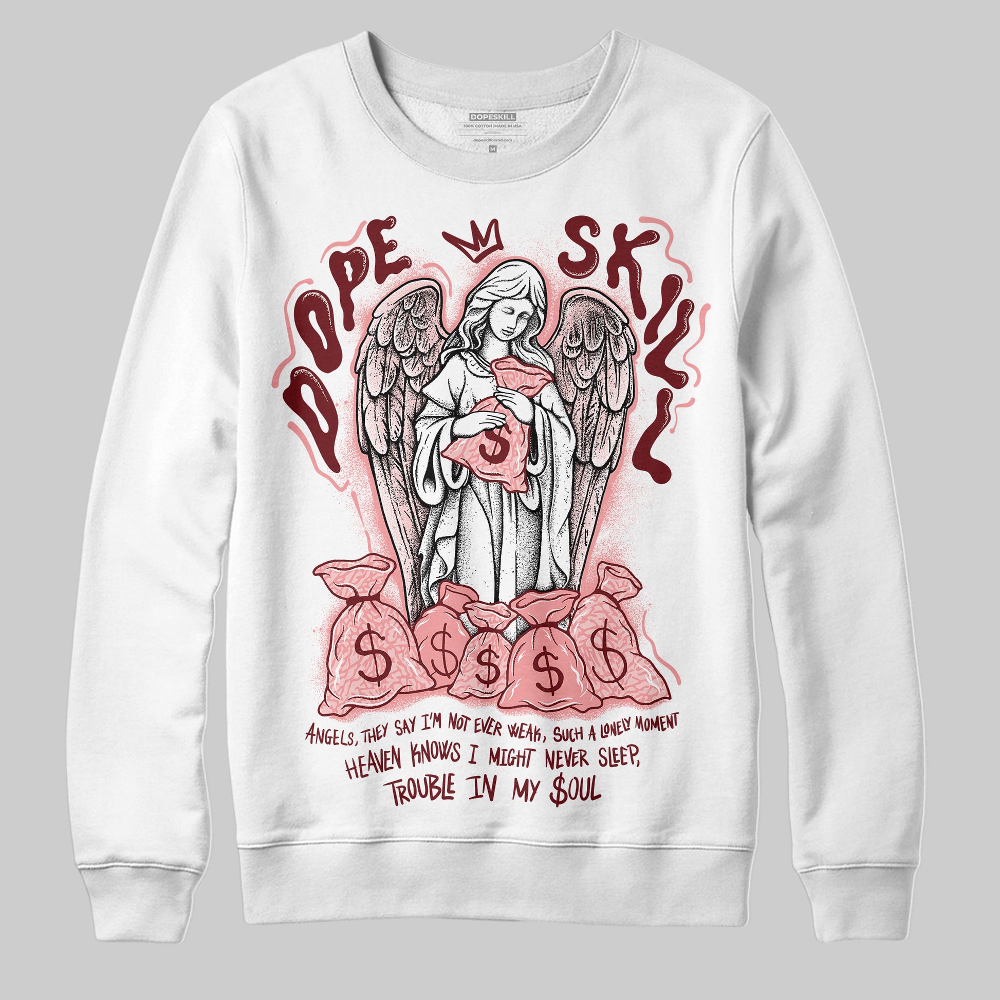 Jordan 3 Retro Valentine's Day Treat Yourself (2025) DopeSkill Sweatshirt Angels Graphic Streetwear - White