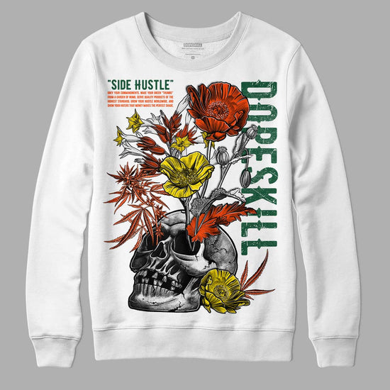 Dunk Low Team Dark Green Orange DopeSkill Sweatshirt Side Hustle Graphic Streetwear - White