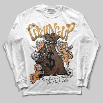 Jordan 5 “Earth/Metallic Gold” DopeSkill Long Sleeve T-Shirt Money Bag Coming Up Graphic Streetwear - White