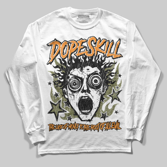 Olive Sneakers DopeSkill Long Sleeve T-Shirt Root of Evil Graphic Streetwear - White