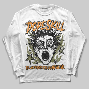Olive Sneakers DopeSkill Long Sleeve T-Shirt Root of Evil Graphic Streetwear - White