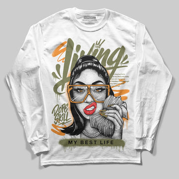 Olive Sneakers DopeSkill Long Sleeve T-Shirt Living My Best Life Graphic Streetwear - White