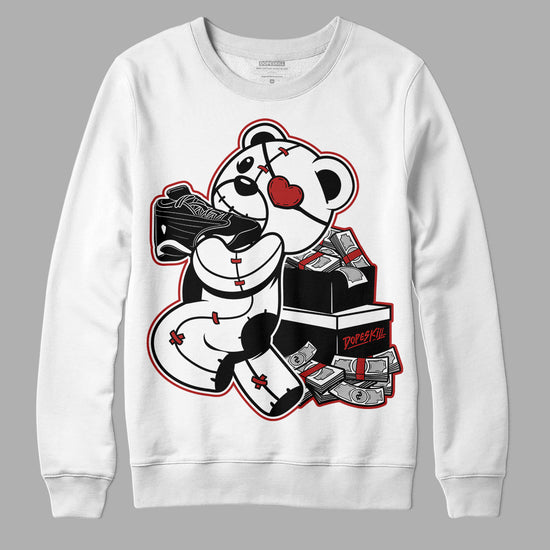 Jordan 14 "Black/White" DopeSkill Sweatshirt Bear Steals Sneaker Graphic Streetwear - White 