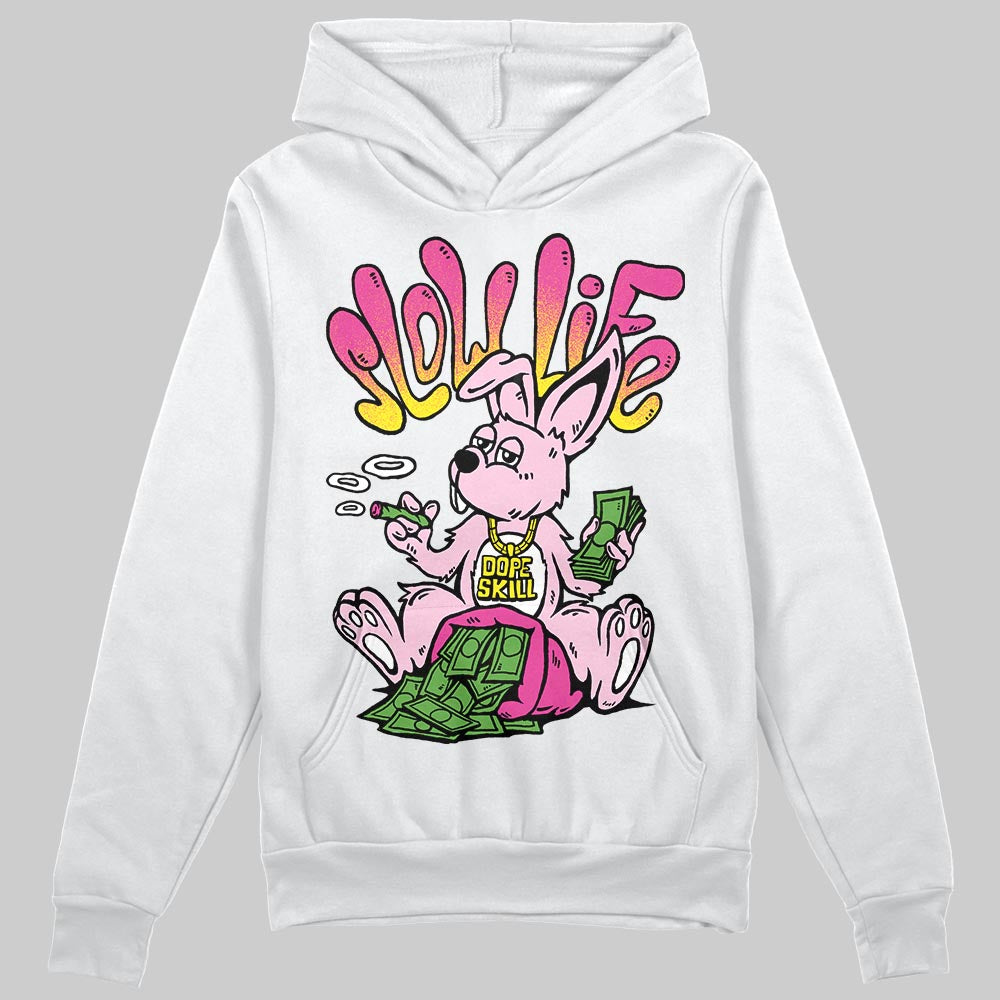 Pink Sneakers DopeSkill Hoodie Sweatshirt Slow Life Graphic Streetwear - White
