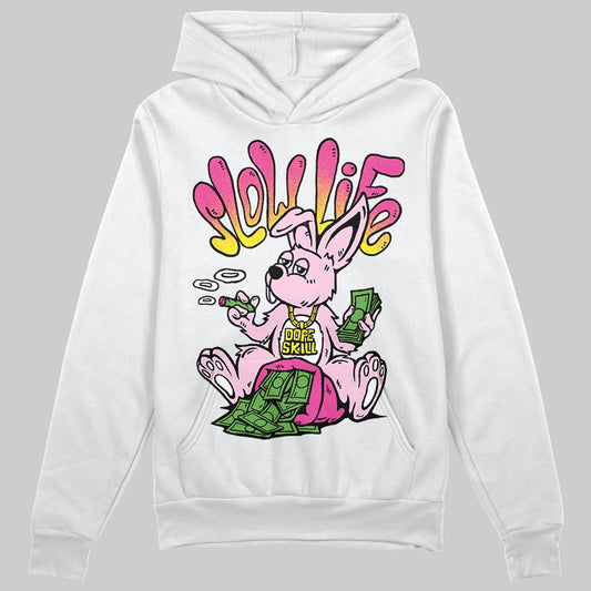 Pink Sneakers DopeSkill Hoodie Sweatshirt Slow Life Graphic Streetwear - White