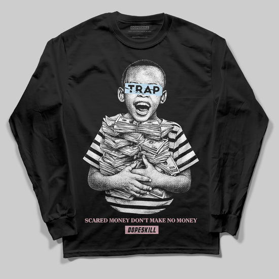 Jordan 4 Retro Valentine's Day (2026) (GS) DopeSkill Long Sleeve T-Shirt Scared Money Don't Make No Money Graphic Streetwear - Black