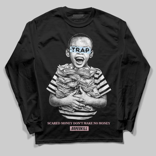 Jordan 4 Retro Valentine's Day (2026) (GS) DopeSkill Long Sleeve T-Shirt Scared Money Don't Make No Money Graphic Streetwear - Black