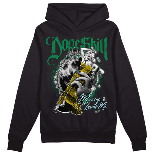 Jordan 5 “Lucky Green” DopeSkill Hoodie Sweatshirt Money Loves Me Graphic Streetwear - Black