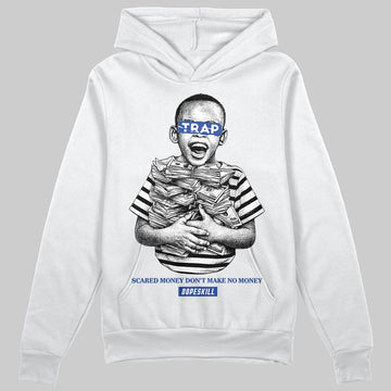 Royal Blue Sneakers DopeSkill Hoodie Scared Money Don't Make No Money Graphic Streetwear - White