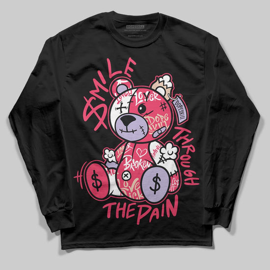 Jordan 5 Low “Peanut Butter Jelly” DopeSkill Long Sleeve T-Shirt Smile Through The Pain Graphic Streetwear - Black