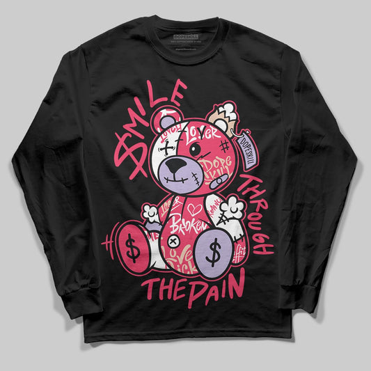 Jordan 5 Low “Peanut Butter Jelly” DopeSkill Long Sleeve T-Shirt Smile Through The Pain Graphic Streetwear - Black