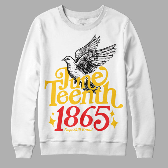 Yellow Sneakers DopeSkill Sweatshirt Juneteenth 1865 Graphic Streetwear - White