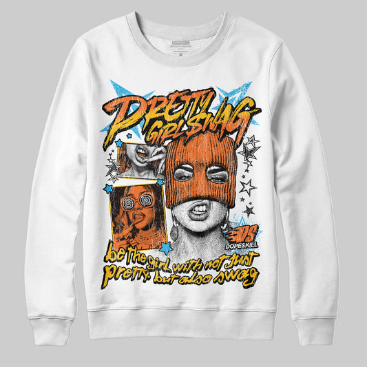 Orange, Black & White Sneakers DopeSkill Sweatshirt Pretty Girl Swag Graphic Streetwear - White