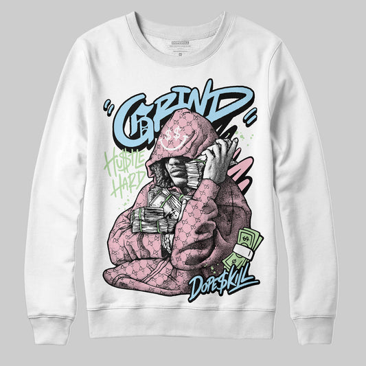 Jordan 4 Retro Valentine's Day (2026) (GS) DopeSkill Sweatshirt Grind Pray Graphic Streetwear - White