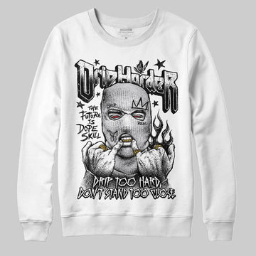 Grey Sneakers DopeSkill Sweatshirt Drip Harder Graphic Streetwear - WHite