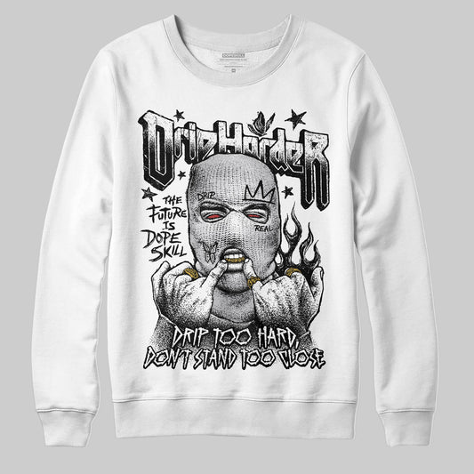 Grey Sneakers DopeSkill Sweatshirt Drip Harder Graphic Streetwear - WHite