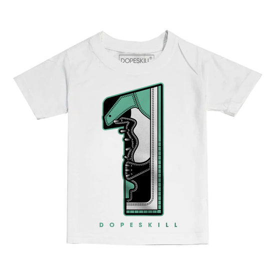 Jordan 1 High OG Green Glow DopeSkill Toddler Kids T-shirt No.1 Graphic Streetwear - White