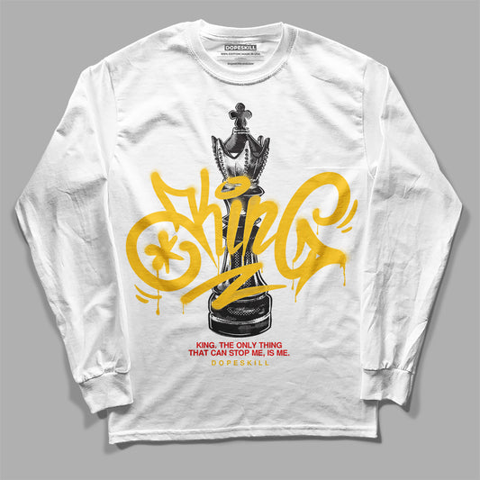 Yellow Sneakers DopeSkill Long Sleeve T-Shirt King Chess Graphic Streetwear - White