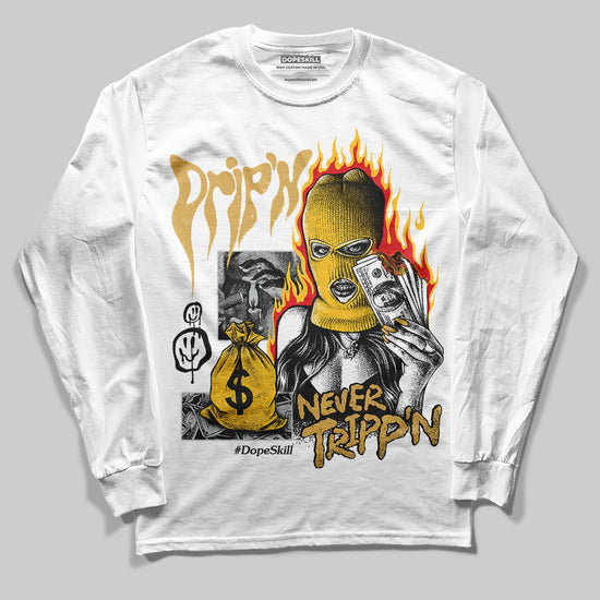 Jordan 12 "Phantom" DopeSkill Long Sleeve T-Shirt Drip'n Never Tripp'n Graphic Streetwear - White