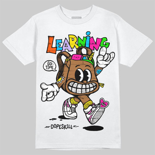 Black and White Sneakers DopeSkill T-Shirt Learning Graphic Streetwear - White