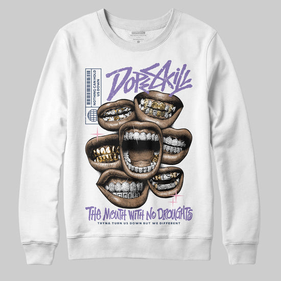 Jordan 11 "Mojave" DopeSkill Sweatshirt The Mouth With No Droughts Graphic Streetwear - White