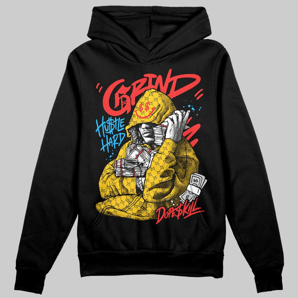 Yellow Sneakers DopeSkill Hoodie Grind Pray Graphic Streetwear - Black