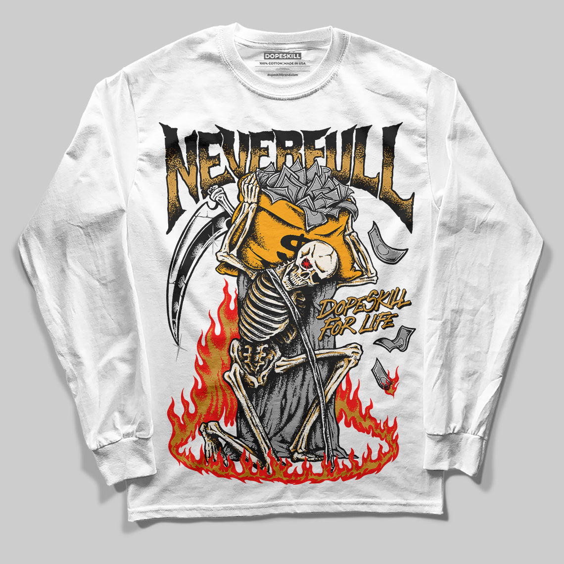 Jordan 11 "Gratitude" DopeSkill Long Sleeve T-Shirt NeverFull Graphic Streetwear - White