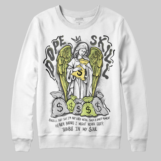 Jordan 4 GS “Light Lemon Twist” DopeSkill Sweatshirt Angels Graphic Streetwear - White