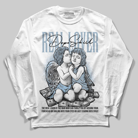 Jordan 40 “Blue Suede” DopeSkill Long Sleeve T-Shirt Real Lover Graphic Streetwear - White