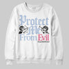 Jordan 3 GS “Cobalt Bliss” DopeSkill Sweatshirt Protect Me From Evil Graphic Streetwear - White