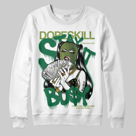 Foamposite Pro 'Pine Green' DopeSkill Sweatshirt Stay It Busy Graphic Streetwear - White