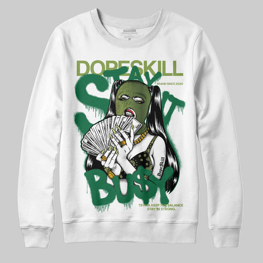 Foamposite Pro 'Pine Green' DopeSkill Sweatshirt Stay It Busy Graphic Streetwear - White