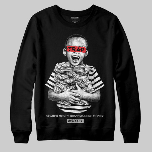 Grey Sneakers DopeSkill Sweatshirt Scared Money Don't Make No Money Graphic Streetwear - Black