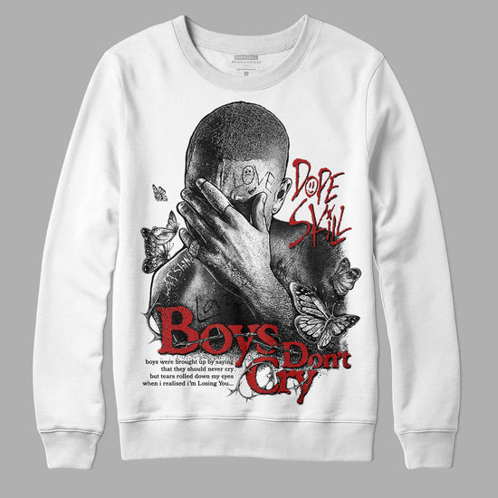 Jordan 14 "Black/White" DopeSkill Sweatshirt Boys Don't Cry Graphic Streetwear - White