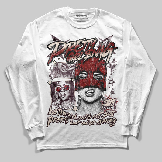 Adidas Samba OG Maroon Gold Metallic DopeSkill Long Sleeve T-Shirt Pretty Girl Swag Graphic Streetwear - White