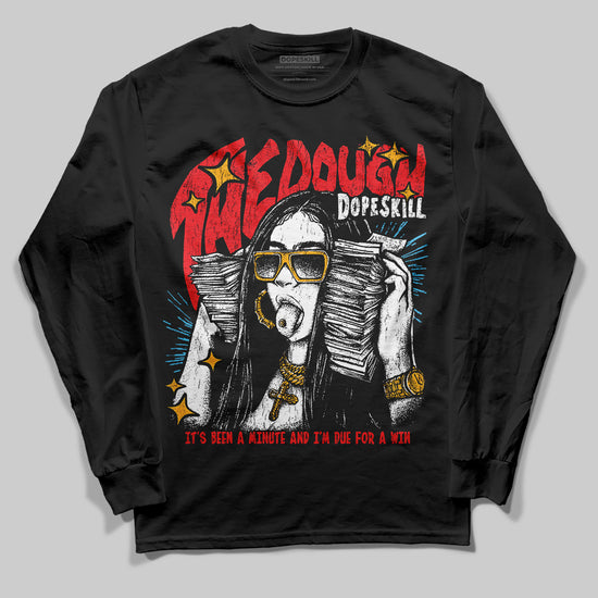 Red Sneakers DopeSkill Long Sleeve T-Shirt The Dough Graphic Streetwear - Black