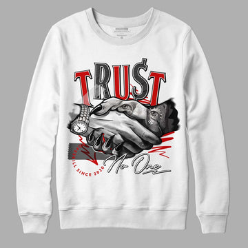 Jordan 1 Retro Low "Black Toe" DopeSkill Sweatshirt Trust No One Graphic Streetwear - White