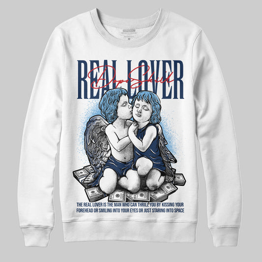 Jordan 4 SB “Summit White/Navy” DopeSkill Sweatshirt Real Lover Graphic Streetwear - White