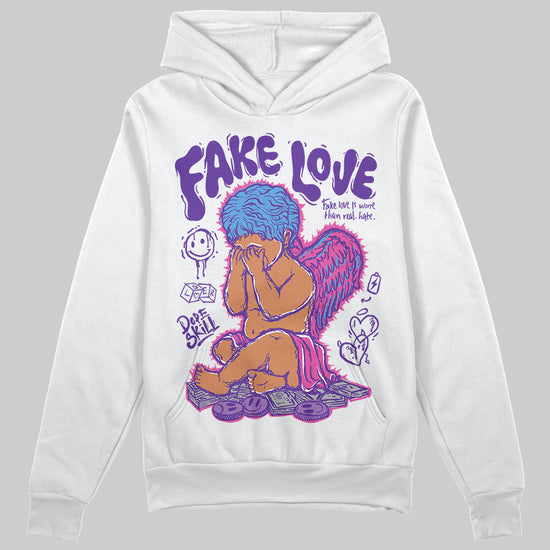 PURPLE Sneakers DopeSkill Hoodie Sweatshirt False Love Graphic Streetwear - White 