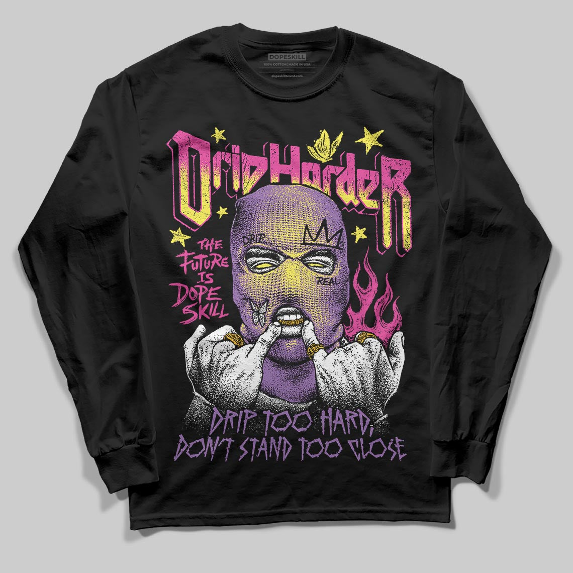 PURPLE Sneakers DopeSkill Long Sleeve T-Shirt Drip Harder Graphic Streetwear - black
