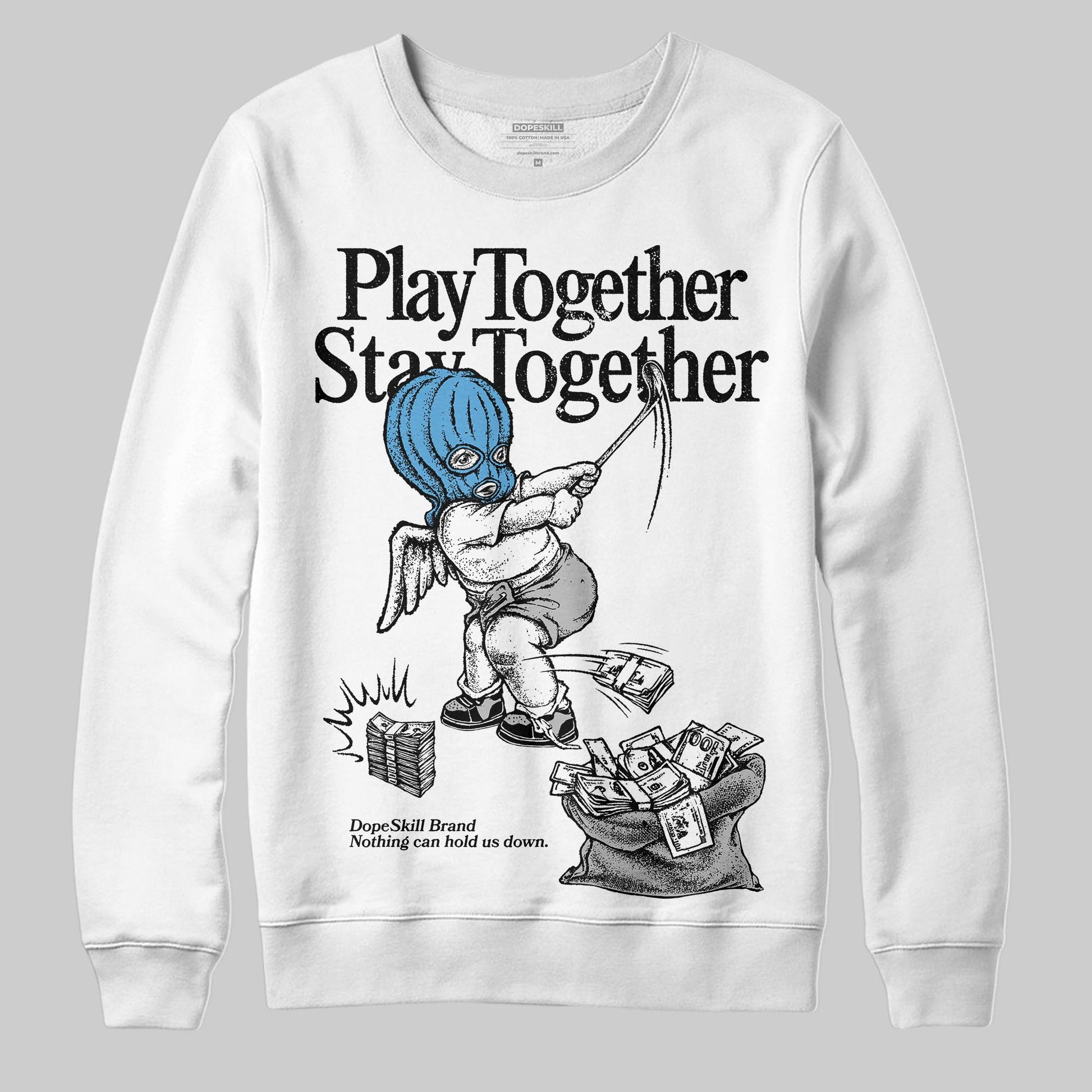 Jordan 10 OG “Steel” DopeSkill Sweatshirt Play together, Stay together Graphic Streetwear - White