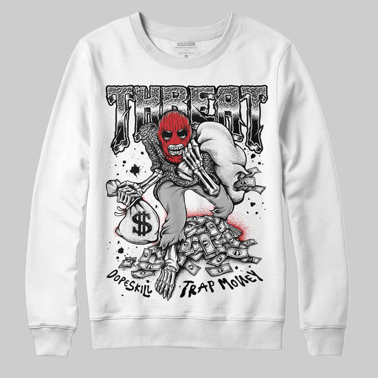 Jordan 3 OG “Black Cement” DopeSkill Sweatshirt Threat Graphic Streetwear - White