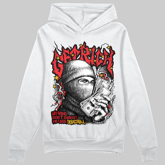 Red Sneakers DopeSkill Hoodie Sweatshirt New Get Rich Graphic Streetwear - White