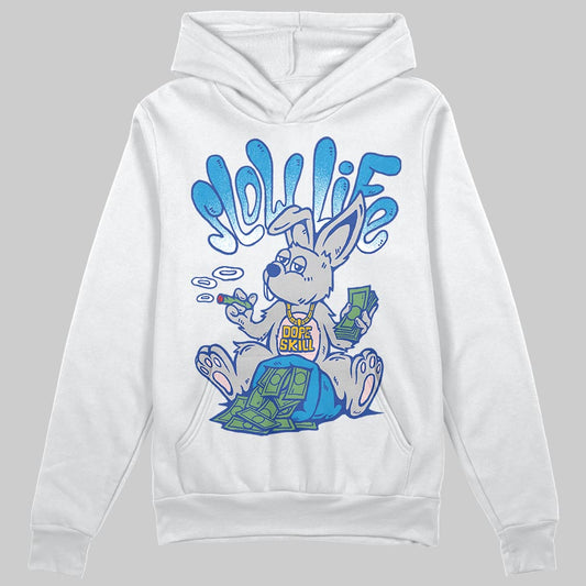 Royal Blue Sneakers DopeSkill Hoodie Sweatshirt Slow Life Graphic Streetwear - White 