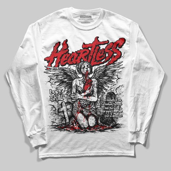 Jordan 3 Fire Red DopeSkill Long Sleeve T-Shirt Heartless Graphic Streetwear - White