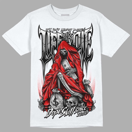 Black and White Sneakers DopeSkill T-Shirt Life or Die Graphic Streetwear - White