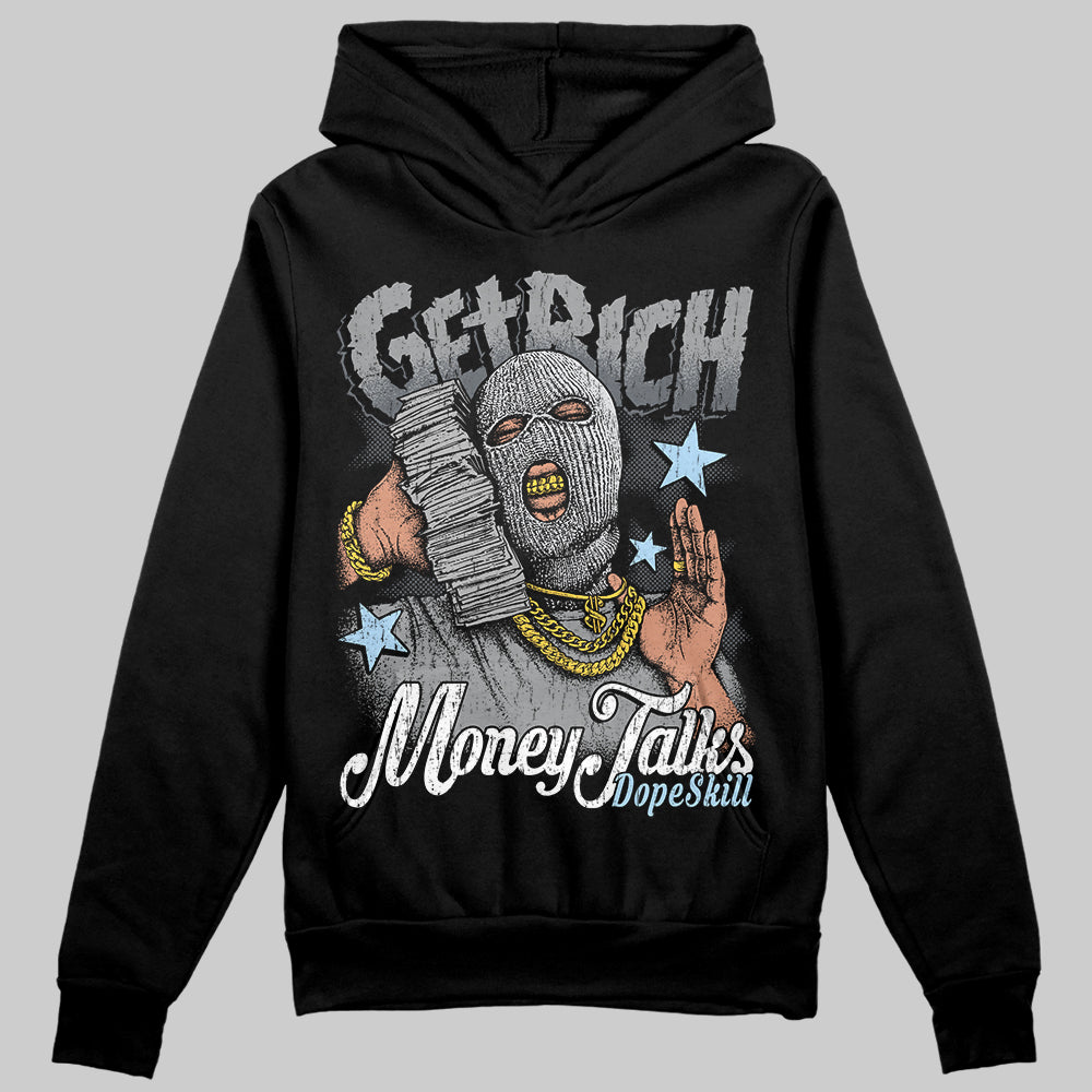 Jordan 5 Retro Wolf Grey (2026) DopeSkill Hoodie Sweatshirt Get Rich Graphic Streetwear - Black