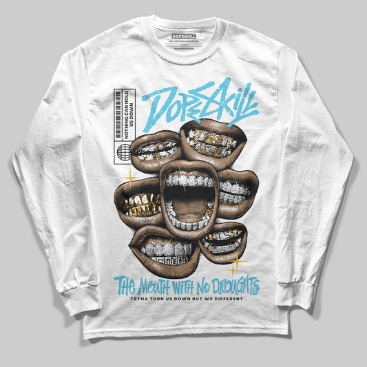 Jordan 11 Retro Gamma Blue (2025) DopeSkill Long Sleeve T-Shirt The Mouth With No Droughts Graphic Streetwear - White