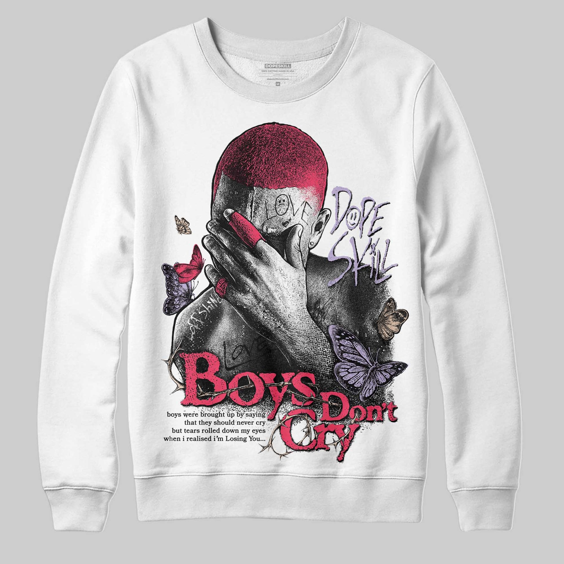 Jordan 5 Low “Peanut Butter Jelly” DopeSkill Sweatshirt Boys Don't Cry Graphic Streetwear - White
