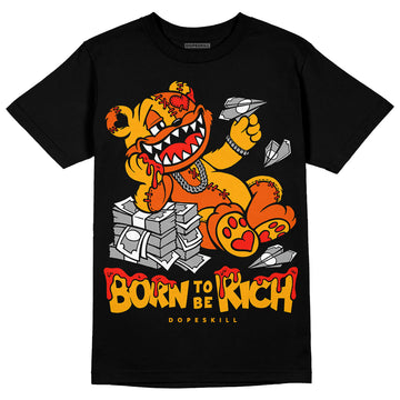 Jordan 12 Retro Black Taxi DopeSkill T-Shirt Born To Be Rich Graphic Streetwear - Black 